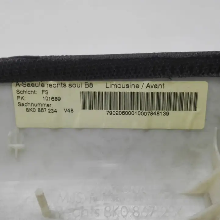 Audi A4 S4 B8 8K (2011 - 2015) 8K0867234 Обшивка стойки A — фото 5