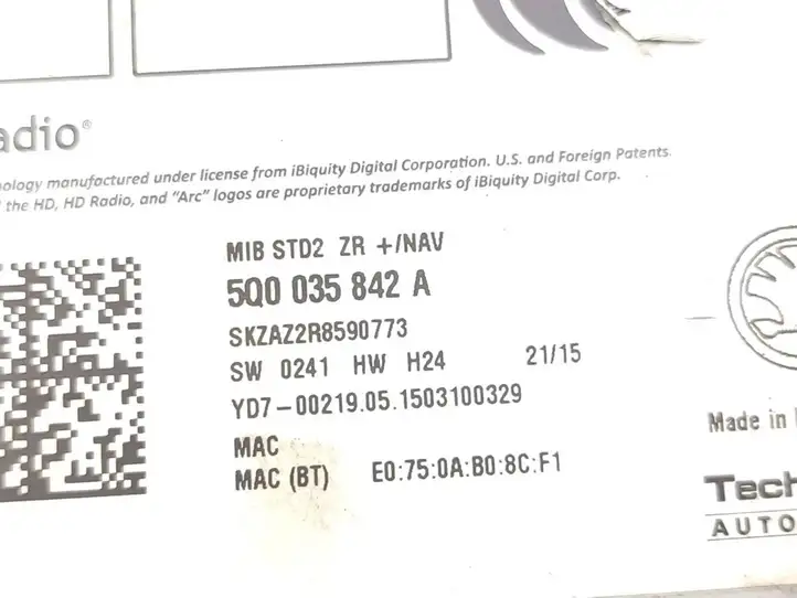 Skoda Octavia Mk3 (5E) (2013 - 2019) 5Q0035842A Магнитола / мультимедийная система — фото 7