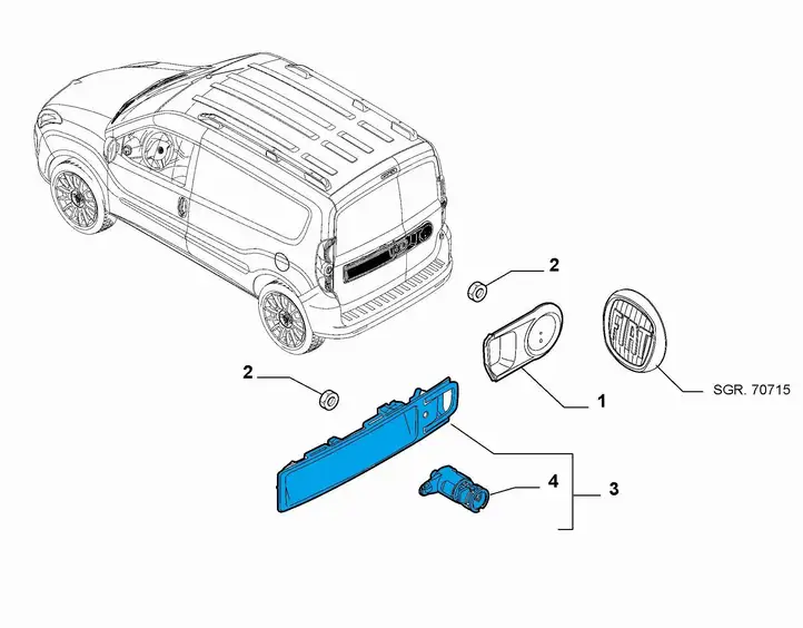 Fiat Doblo (2009 - 2015) 735637391 Ручка багажной двери — фото 6