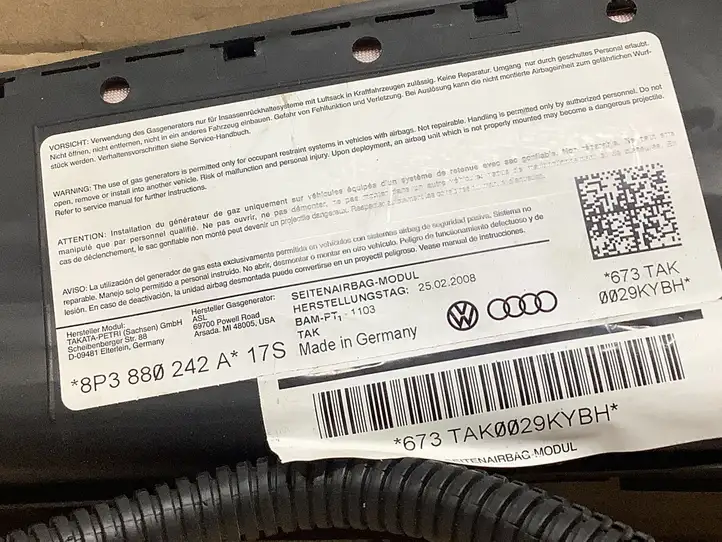 Audi A3/S3 8P (2004 - 2008) 8P3880242A Подушка безопасности сиденья — фото 2