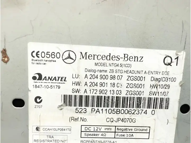 Mercedes-Benz C W204 (2007 - 2014) A2049009807 Магнитола / мультимедийная система — фото 7