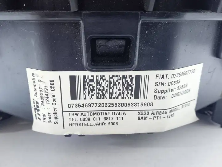 Fiat Ducato (2007 - 2014) 07354697720 Подушка безопасности руля — фото 2