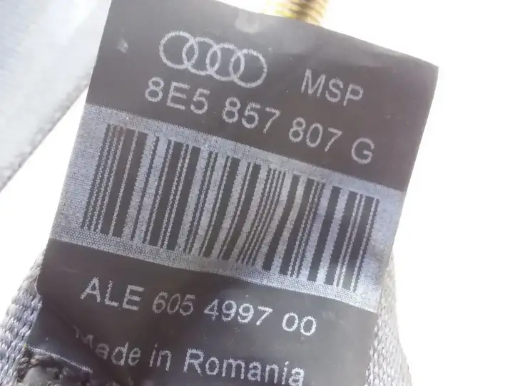 Audi A4 S4 B7 8E 8H (2004 - 2009) 8E5857807G Центральный ремень безопасности — фото 3