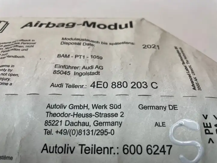 Audi A8 S8 D3 4E (2005 - 2007) 4E0880203C Подушка безопасности пассажира — фото 2