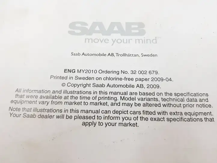 Saab 9-5 (2006 - 2010) 32002679 Сервисная книжка — фото 5