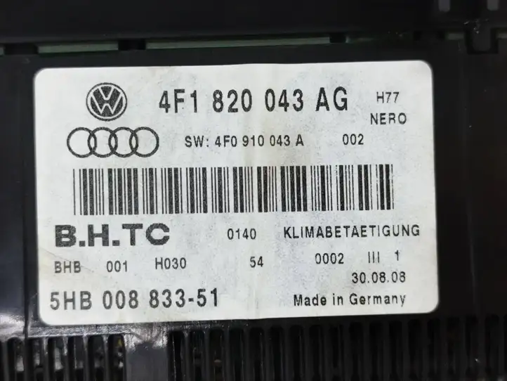 Audi A6 S6 C6 4F (2008 - 2011) 4F1820043AG Блок управления климат-контролем — фото 2