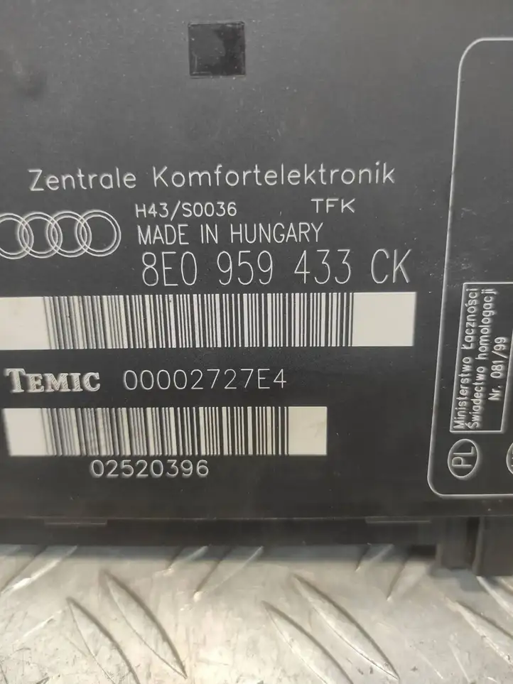 Audi A4 S4 B7 8E 8H (2004 - 2009) 8E0959433CK Модуль комфорта — фото 4