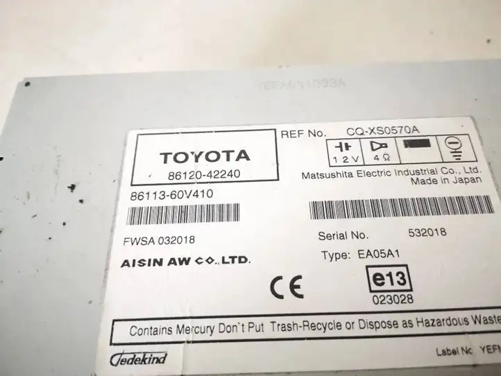 Toyota RAV 4 (XA30) (2006 - 2016) 8612042240 Магнитола / мультимедийная система — фото 2