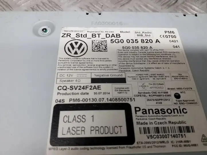 Volkswagen Golf VII (2013 - 2019) 5G0035820A Магнитола / мультимедийная система — фото 6