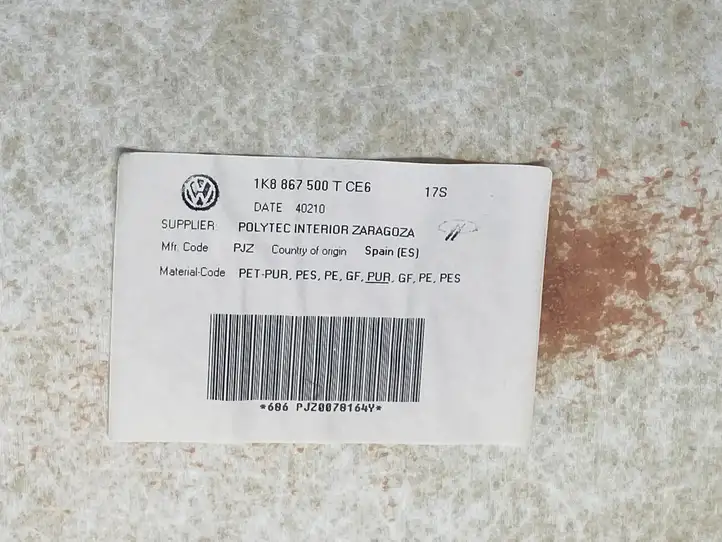 Volkswagen Scirocco (2008 - 2014) 1K8867500T Комплект потолочной обшивки — фото 11