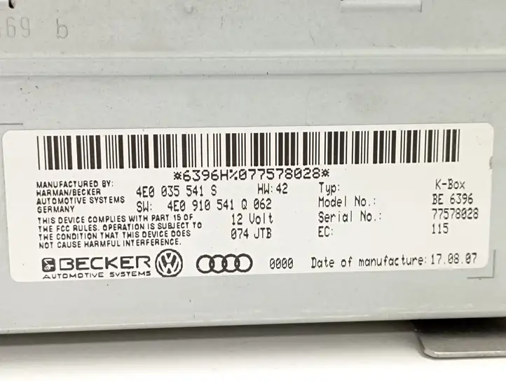 Audi A8 S8 D3 4E (2007 - 2010) 4E0035541S Магнитола / мультимедийная система — фото 4