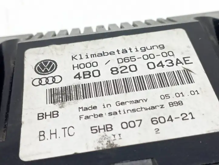 Audi A6 S6 C5 4B (1997 - 2001) 4B0820043AE Блок управления климат-контролем — фото 4
