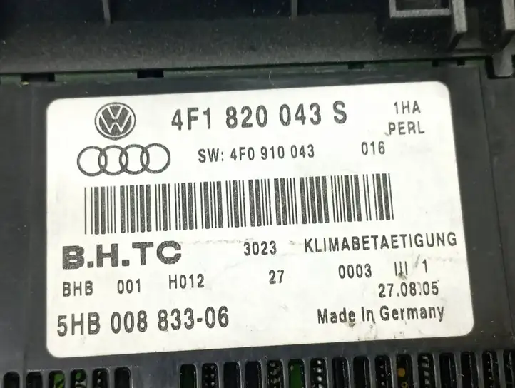 Audi A6 S6 C6 4F (2004 - 2008) 4F0910043 Блок управления климат-контролем — фото 4