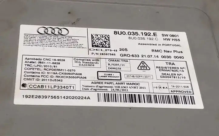 Audi Q3 8U (2011 - 2014) 8U0035192E Магнитола / мультимедийная система — фото 6