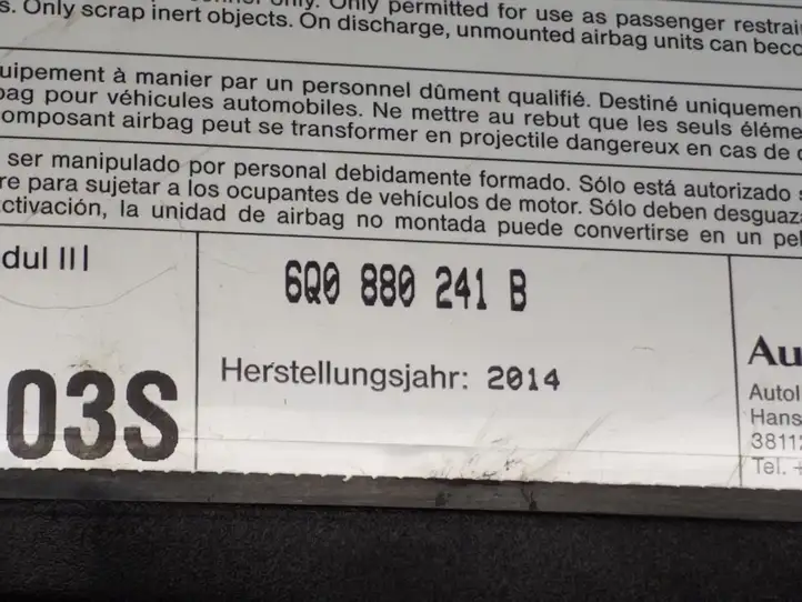 Skoda Roomster (5J) (2010 - 2015) 6Q0880241B Подушка безопасности сиденья — фото 3