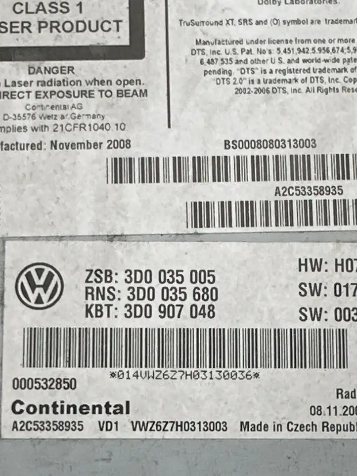 Volkswagen Phaeton (2008 - 2016) 3D0035005 Магнитола / мультимедийная система — фото 4