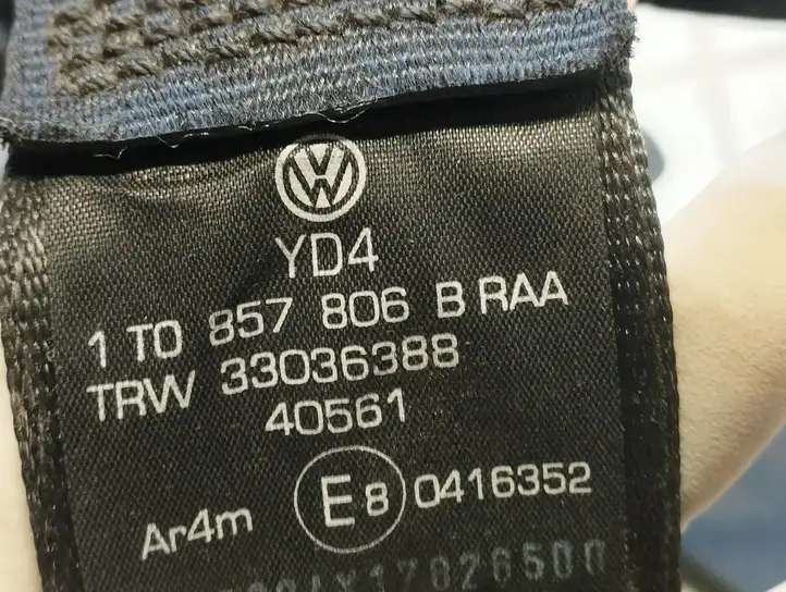 Volkswagen Touran I (2003 - 2010) 1T0857806B Задний ремень безопасности — фото 5