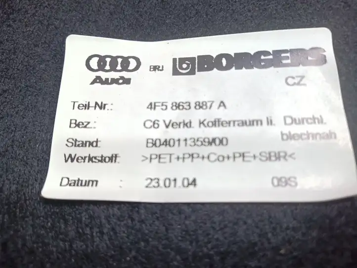 Audi A6 S6 C6 4F (2004 - 2008) 4F5863887A Боковая обшивка багажника — фото 3