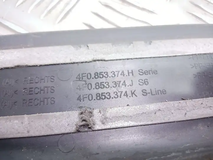 Audi A6 S6 C6 4F (2004 - 2008) 4F0853374 Внутренняя отделка переднего порога — фото 4