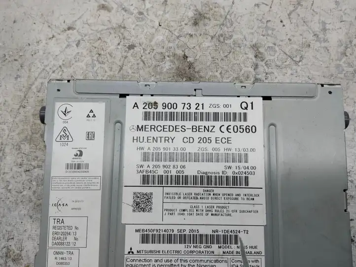 Mercedes-Benz C W205 (2014 - 2021) A2059007321 Магнитола / мультимедийная система — фото 3