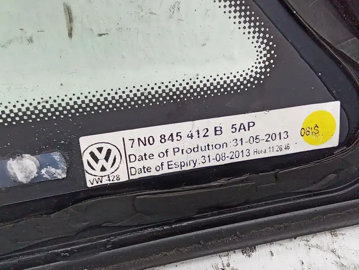 Volkswagen Sharan (2010 - 2015) 7N0845412B Треугольное стекло кузова — фото 3