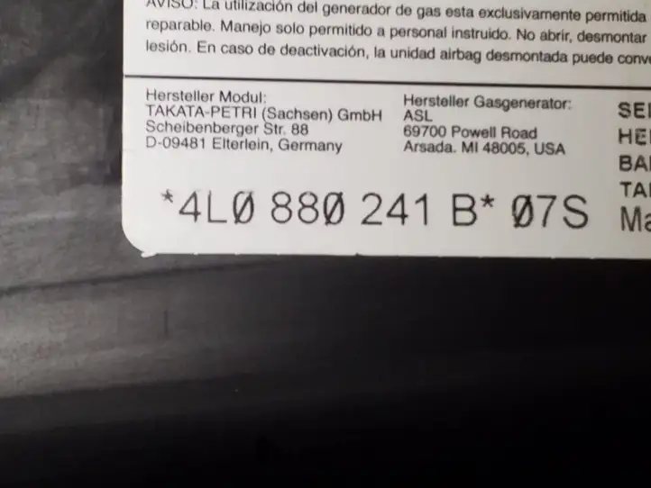 Audi Q7 4L (2005 - 2009) 4L0880241B Подушка безопасности сиденья — фото 3