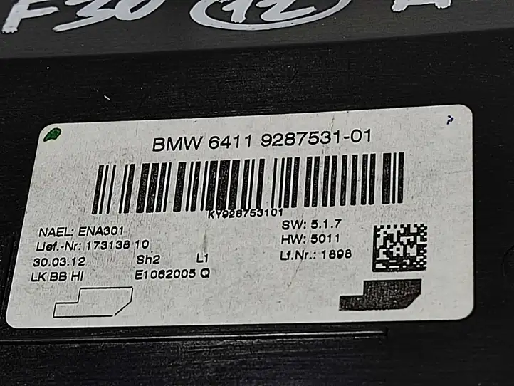 BMW 3 F30 F35 F31 (2012 - 2018) 9287531 Модуль управления кондиционером — фото 3