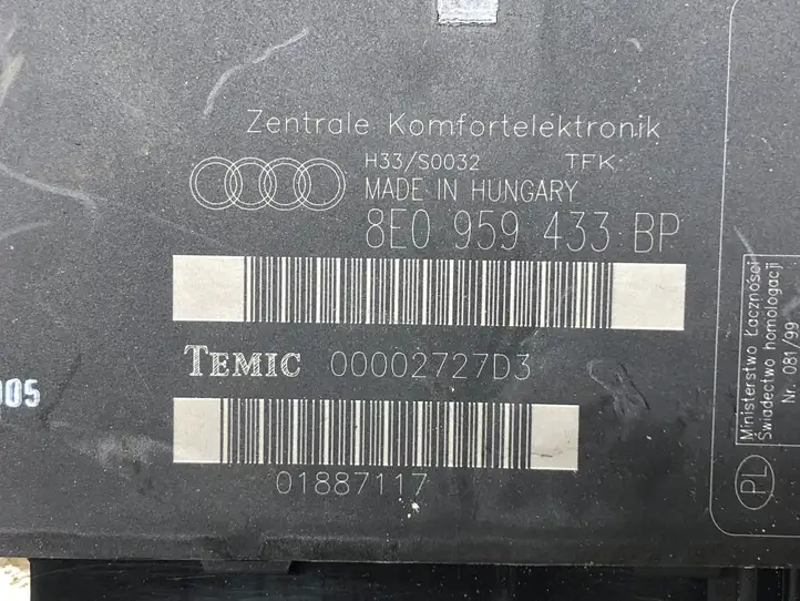 Audi A4 S4 B7 8E 8H (2004 - 2009) 8E0959433BP Модуль комфорта — фото 2