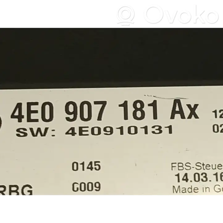 Audi A8 S8 D3 4E (2007 - 2010) 4E0907181A Блок бесключевого доступа — фото 6