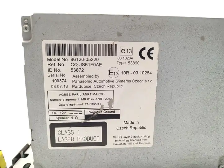 Toyota Avensis T270 (2012 - 2015) 86120-05220 Магнитола / мультимедийная система — фото 6