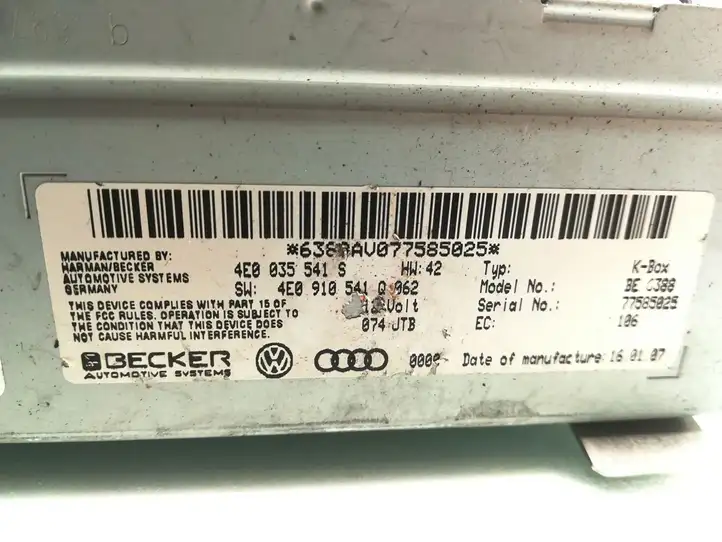 Audi Q7 4L (2005 - 2009) 4E035541S Магнитола / мультимедийная система — фото 5