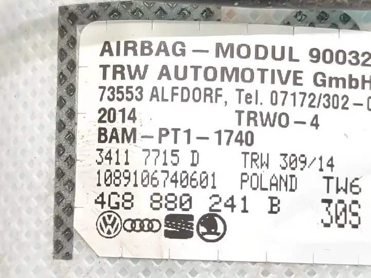 Audi A7 S7 4G (2014 - 2018) 4G8880241B Подушка безопасности сиденья — фото 5