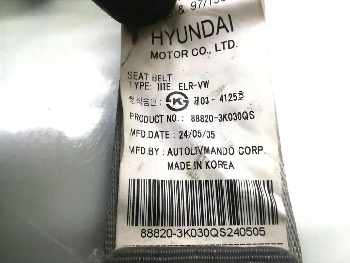 Hyundai Sonata (2003 - 2007) 88820-3K030QS Передний ремень безопасности — фото 5