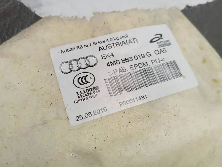 Audi Q7 4M (2015 - ) 4M0863019G Задний коврик салона — фото 9