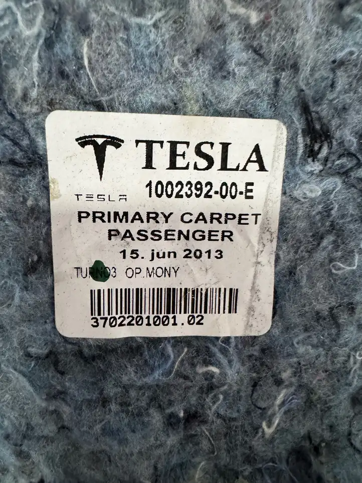 Tesla Model S (2012 - 2016) 100239200E Ковролин салона — фото 5