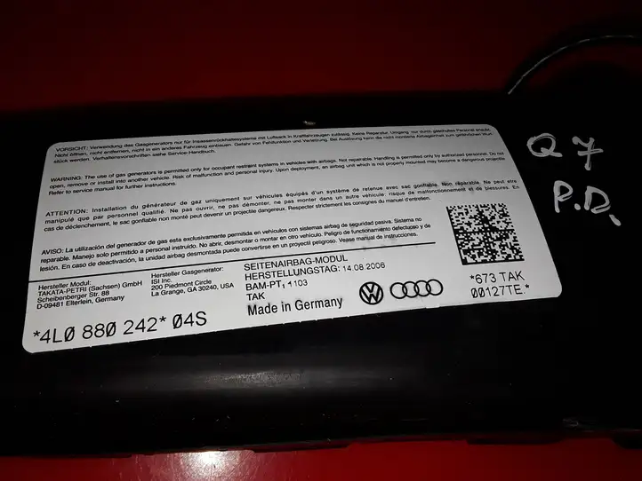 Audi Q7 4L (2005 - 2009) 4L0880242 Подушка безопасности сиденья — фото 2