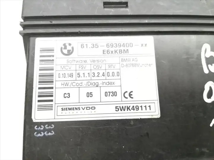 BMW 5 E60 E61 (2004 - 2010) 6939400 Модуль управления кузовом (BCM) — фото 5