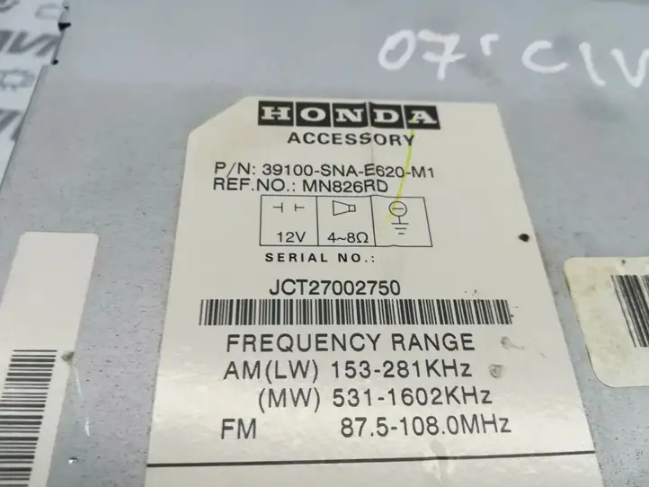 Honda Civic (2006 - 2011) 39100-SNA-E620-M1 Магнитола / мультимедийная система — фото 4