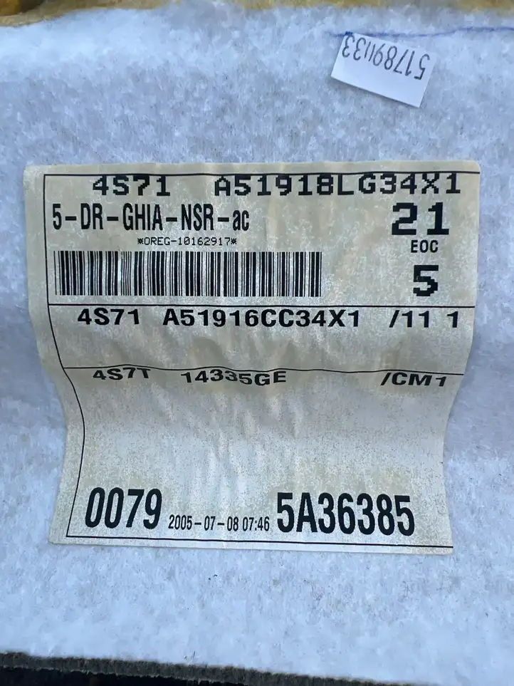 Ford Mondeo Mk III (2000 - 2007) 4S71A51916CC34X1 Звукоизоляция крыши — фото 3