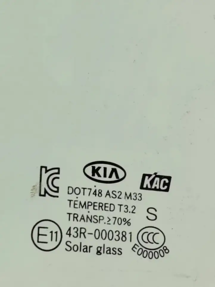 Kia Soul (2014 - 2016) E1143R000381 Стекло передней двери — фото 2