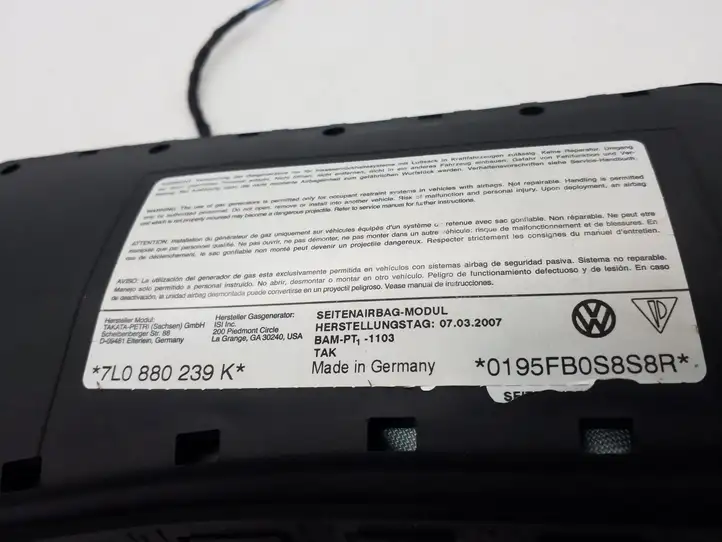 Volkswagen Touareg I (2002 - 2010) 7L0880239K Подушка безопасности сиденья — фото 3