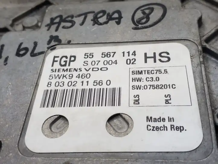 Opel Astra H (2004 - 2009) 55567114HS Блок управления двигателем (ECU) — фото 3