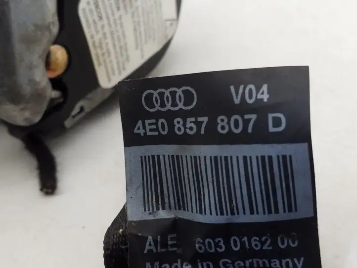 Audi A8 S8 D3 4E (2005 - 2007) 4E0857807D Центральный ремень безопасности — фото 3