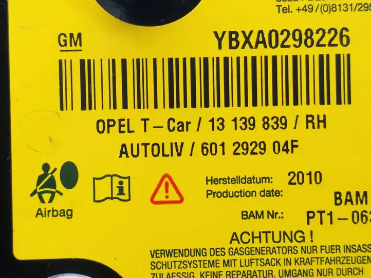 Opel Astra H (2004 - 2009) 13139839 Подушка безопасности сиденья — фото 3
