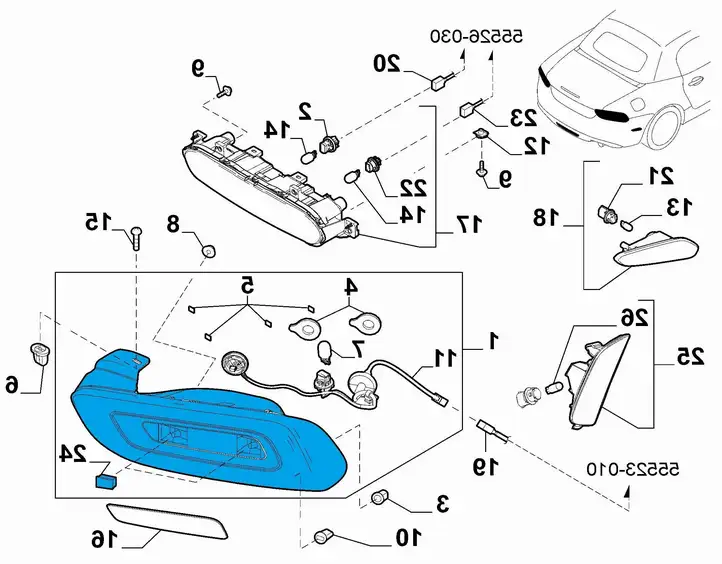 Fiat 124 Spider (2017 - 2019) 6000636528 Задний фонарь в кузове — фото 8