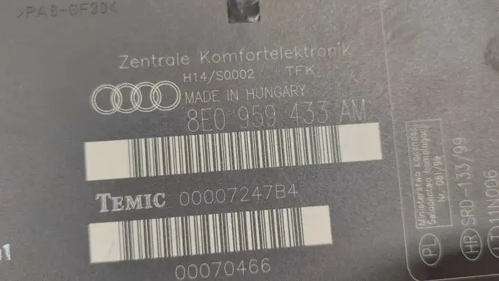 Audi A4 S4 B6 8E 8H (2000 - 2006) 8E0959433AJ Модуль комфорта — фото 7