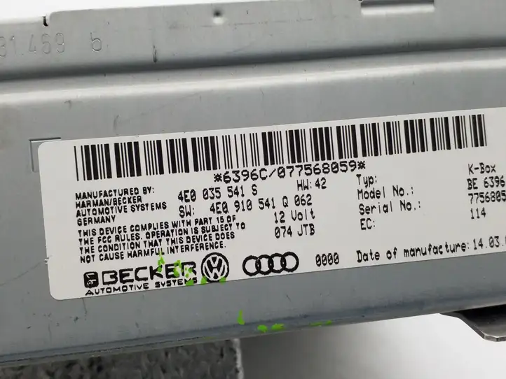 Audi A8 S8 D3 4E (2005 - 2007) 4E0035541S Магнитола / мультимедийная система — фото 3