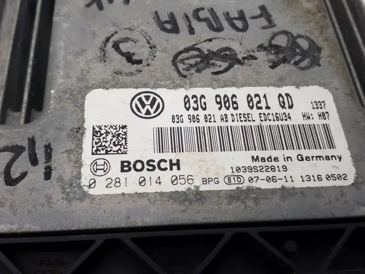 Skoda Fabia Mk1 (6Y) (1999 - 2007) 03G906021QD Блок управления двигателем (ECU) — фото 3