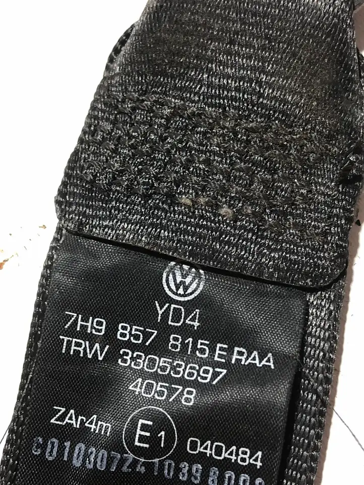 Volkswagen Transporter - Caravelle T5 (2003 - 2009) 7H9857815E Ремень безопасности 3-го ряда — фото 3