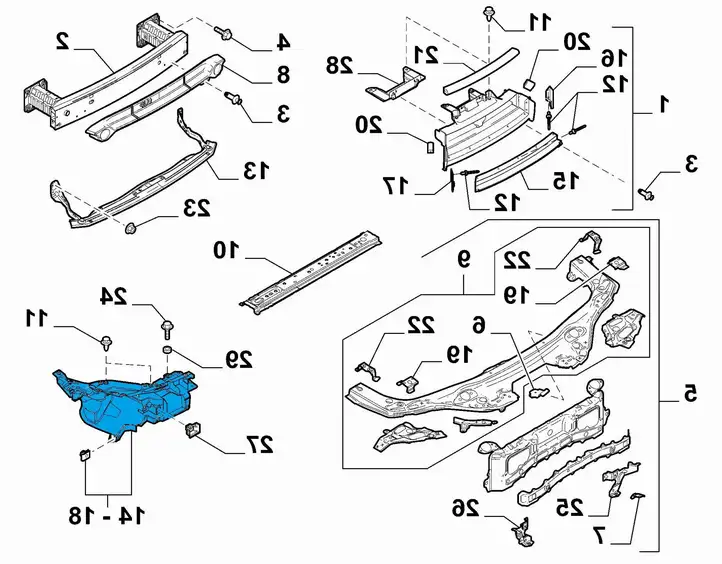 Fiat 124 Spider (2017 - 2019) 6000621606 Кронштейн передней фары — фото 5